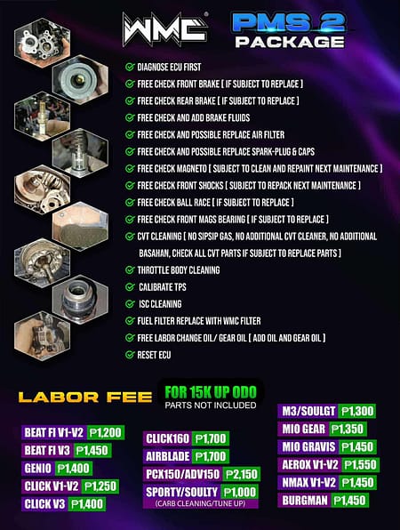 FULL PMS PACKAGE, 15K ODO & UP
